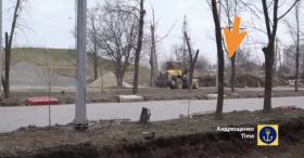 Росіяни знищують історичний курган Дід у Маріуполі / Скрин з відео
