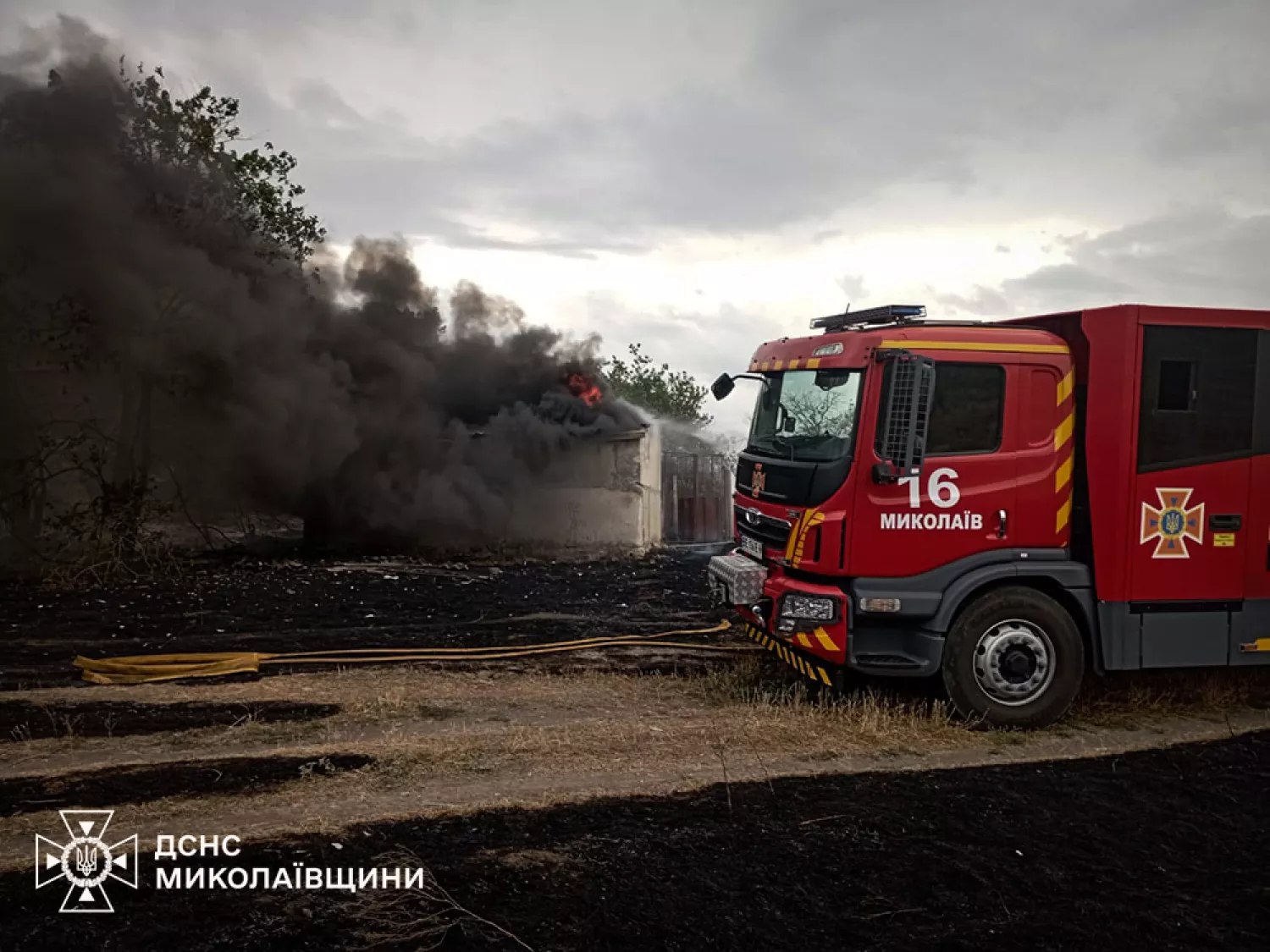 Пожежа в Миколаївській області. Фото: ДСНС Миколаївщини