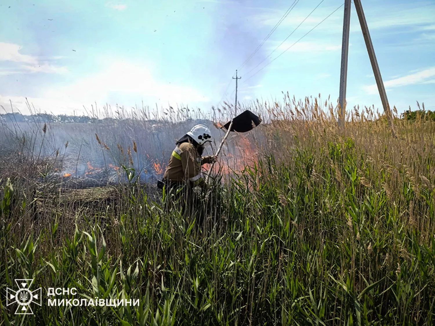 Пожежа в Миколаївській області. Фото: ДСНС Миколаївщини