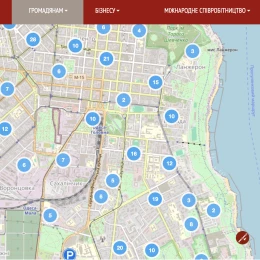 Мапа укриттів на сайті міської ради Одеси, скриншот